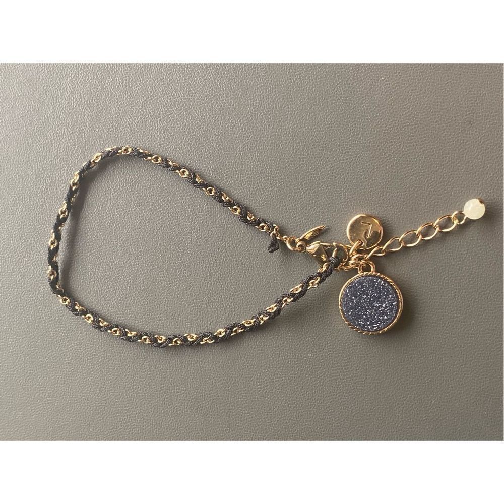 Vintage Druzy Gold Tone Thread Chain Bracelet 7” with 1” Extender Signed